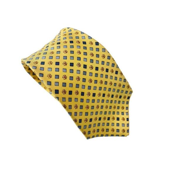 Salvatore Ferragamo Yellow Silk Dice Gambling Necktie - Picture 2 of 6